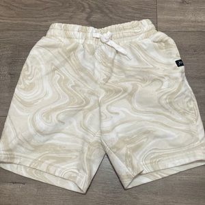 Toddler Boy Cream & White Drawstring Shorts